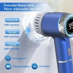 Electric Spin Scrubber With 5 Replaceable Brush Head, Three-speed Adjustable Handheld Rechargeable Shower Scrubber 2