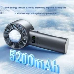 Ice compress high-speed cooling fan handheld fans USB Rechargeable portable mini fan LED Digital Display, Travel,Camping,Outdoor 2