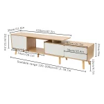 TV stand Wood Entertainment Units Center Media Console Storage Shelf 2 Drawer 4