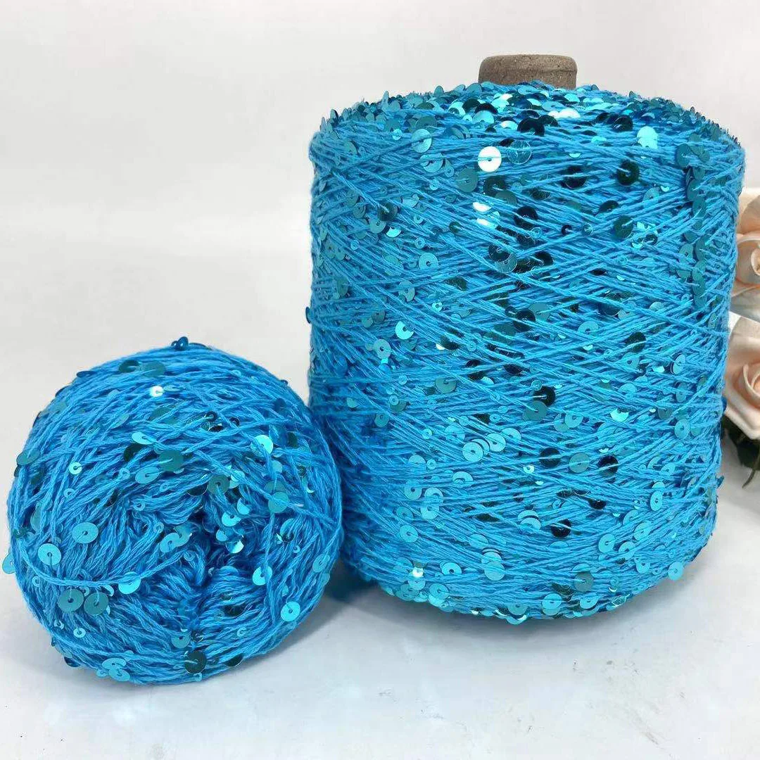COOMAMUU 50/Ball пряжа 140M Hand Knitting Cotton Yarn 3mm+6mm Sequins Yarn DIY for Woman Woollen Sweater Hat Scarf COOMAMUU 50/Ball пряжа 140M Hand Knitting Cotton Yarn 3mm+6mm Sequins Yarn DIY for Woman Woollen Sweater Hat Scarf