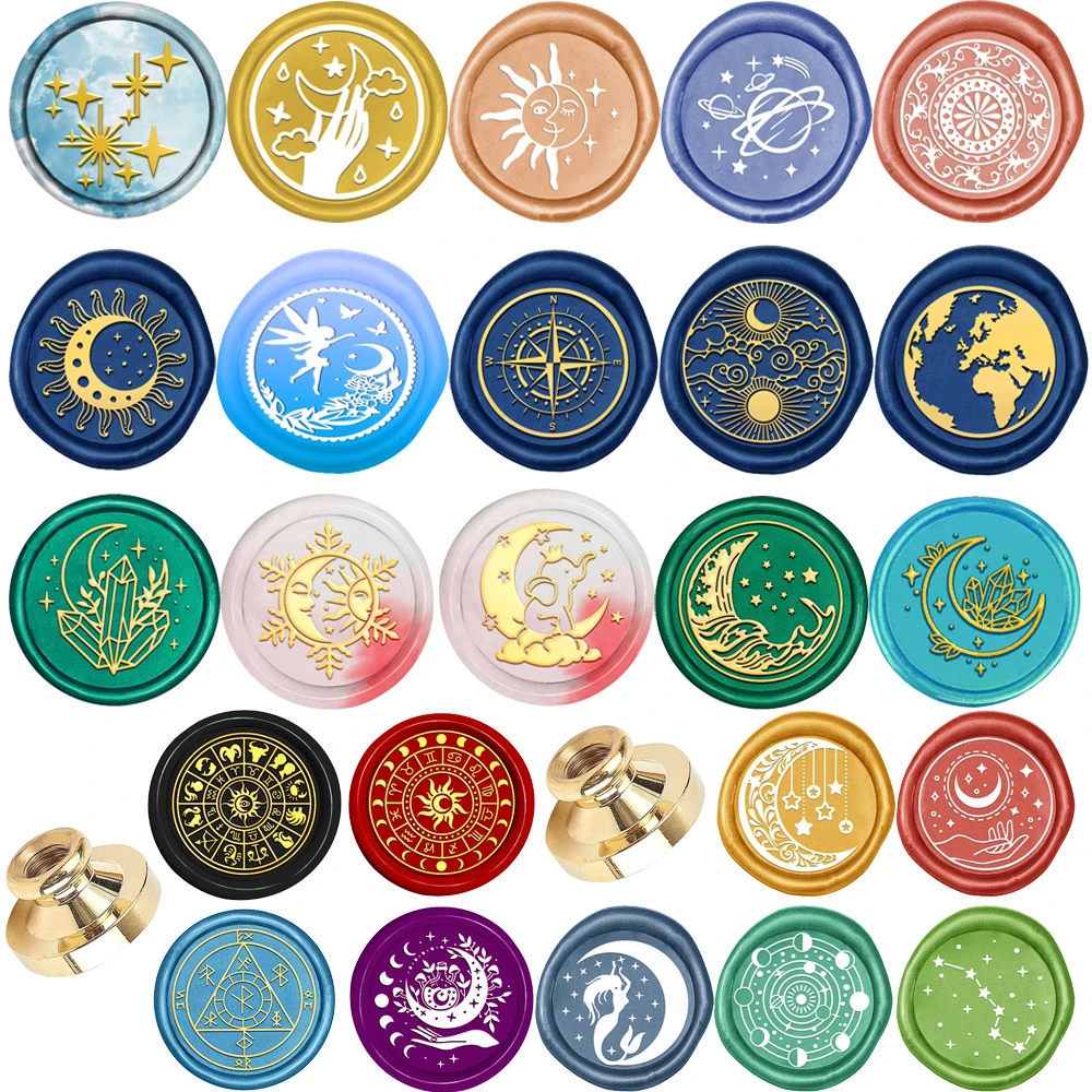 Sun Moon Earth 12 Constellation Wax Seal Stamp DIY Craft Supplies Scrapbooking Christmas Wedding Invitation Decoration Sun Moon Earth 12 Constellation Wax Seal Stamp DIY Craft Supplies Scrapbooking Christmas Wedding Invitation Decoration