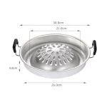 Barbecue Grill Pot Steak Grill Charcoal Pan Multifunctional Aluminum Barbecue Grill Hot Pot for Family Gathering Outdoor Picnics 4