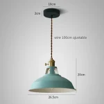 Pendant Lights Retro Industrial Colorful Restaurant Kitchen Home Ceiling Lamps Vintage Hanging Lights Lampshade Decorative Lamps 4