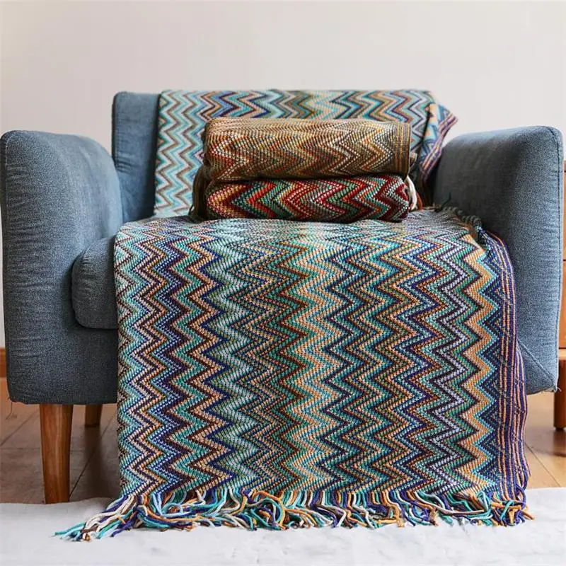 100% Acryl Hand Knitted Blanket with Tassel Summer Blanket Bed Sofa Travel Breathable Chic Bohemian Soft Comfortable Blanket 100% Acryl Hand Knitted Blanket with Tassel Summer Blanket Bed Sofa Travel Breathable Chic Bohemian Soft Comfortable Blanket