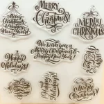 Alinacutle CLEAR STAMPS Christmas Sentiment Scrapbooking Card Album Paper Craft Rubber Roller Transparent Silicon Stamp 20102404 5