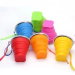 Portable Silicone Folding Water Cup Outdoor Heat Resistant Telescopic Collapsible Foldable Mug With Lid For Travel Camping 200m 6