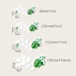 12PCS/Lot Geometric Solid Hexagonal Mirror Wall Stickers DIY With Built-in Adhesive and Removable Home Decoration 6