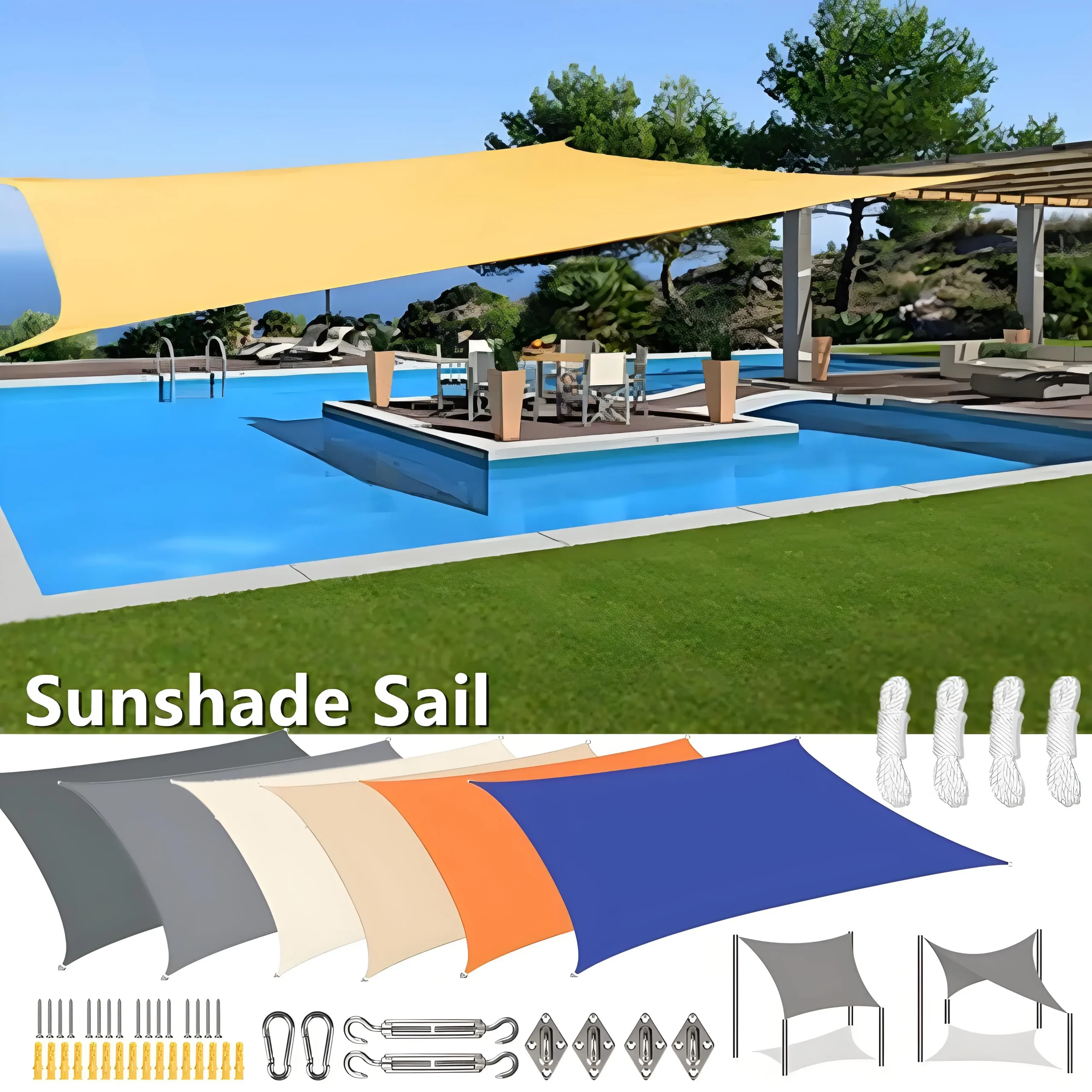 Waterproof Sun Shade Sail Canopy Rectangle UV Block Sun Shelter For Outdoor Garden Patio Backyard Terraza Awning Privacy Screen Waterproof Sun Shade Sail Canopy Rectangle UV Block Sun Shelter For Outdoor Garden Patio Backyard Terraza Awning Privacy Screen