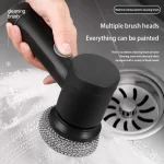 Electric Cleaning Brush Wireless Black High-power Multifunctional Bathroom Waterproof Portable Cleaning Brush Household 3