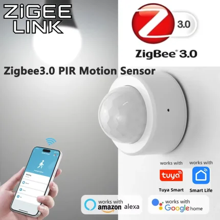Tuya Zigbee 3.0 PIR Motion Sensor & Light Detector Infrared Smart Sensor Wireless Home Alarm System Works with Alexa Google Home