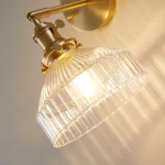 Nordic LED glass wall lamp with cable switch, minimalist living room bedroom bedside indoor lighting wall lamp glass lampshade 4