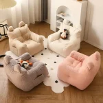 Mini Bean Bag Kids Sofa Lamb Velvet Casual Seat Cartoon Children's Sofa Reading Tatami Baby Furniture Lazy INS 2