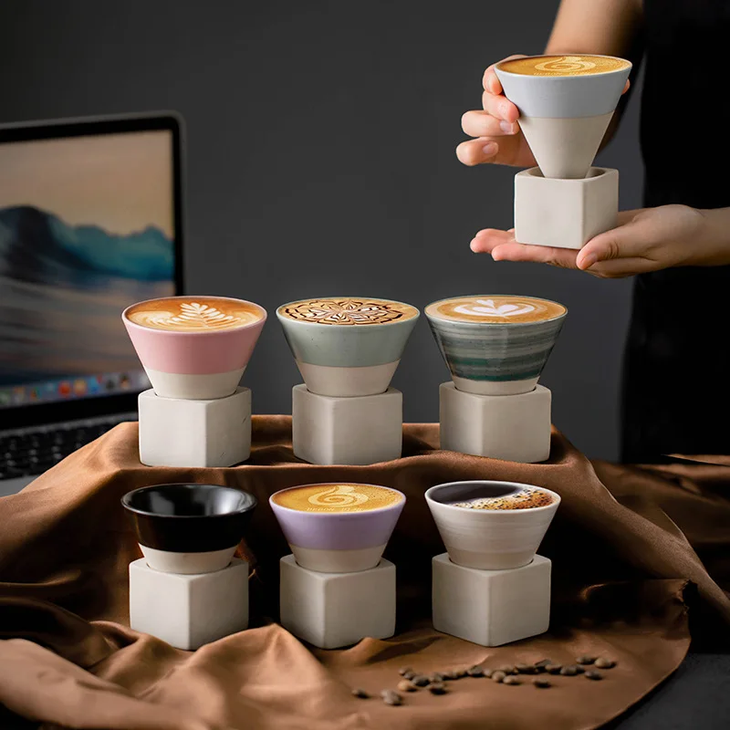 1pc Retro Japanese Triangular Cone Shape Pottery Tea Coffee Cup Pull Ceramic Mug Rough Latte Porcelain Cup For Home Office 1pc Retro Japanese Triangular Cone Shape Pottery Tea Coffee Cup Pull Ceramic Mug Rough Latte Porcelain Cup For Home Office