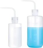 2 Pack Watering Can, 250ML & 500ML Succulent Bottle, Plant Squeeze Bend Mouth Safety Wash, Small Medium White
