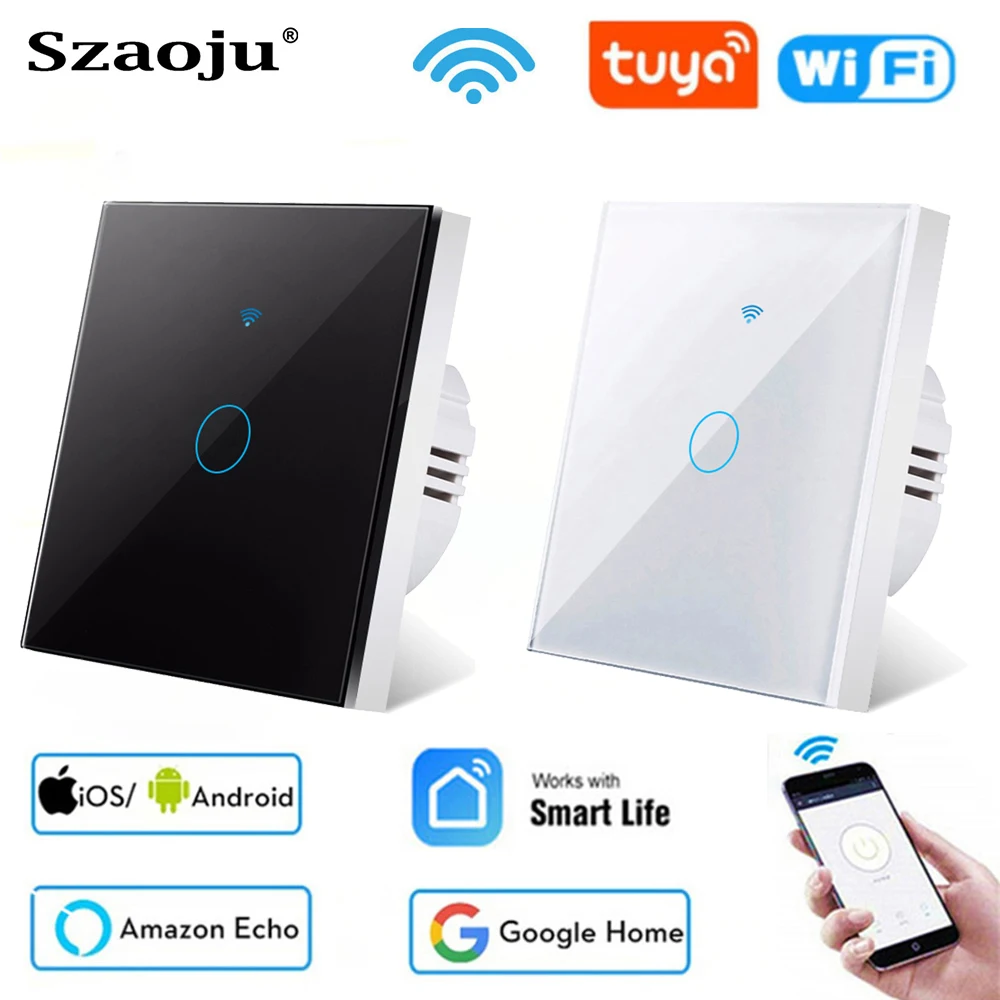 Tuya Smart Life Light Switch WiFi Touch Sensor Smart Switch App Remote Control No Neutral Wire 110V 220V For Alexa Google Home Tuya Smart Life Light Switch WiFi Touch Sensor Smart Switch App Remote Control No Neutral Wire 110V 220V For Alexa Google Home
