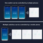 Tuya Smart Life Light Switch WiFi Touch Sensor Smart Switch App Remote Control No Neutral Wire 110V 220V For Alexa Google Home 6