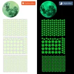 Luminous Moon Stars Wall Stickers for Kids room Bedroom Decor Glow in the dark Earth Wall Decals Noctilucent Stickers Home Decor 5