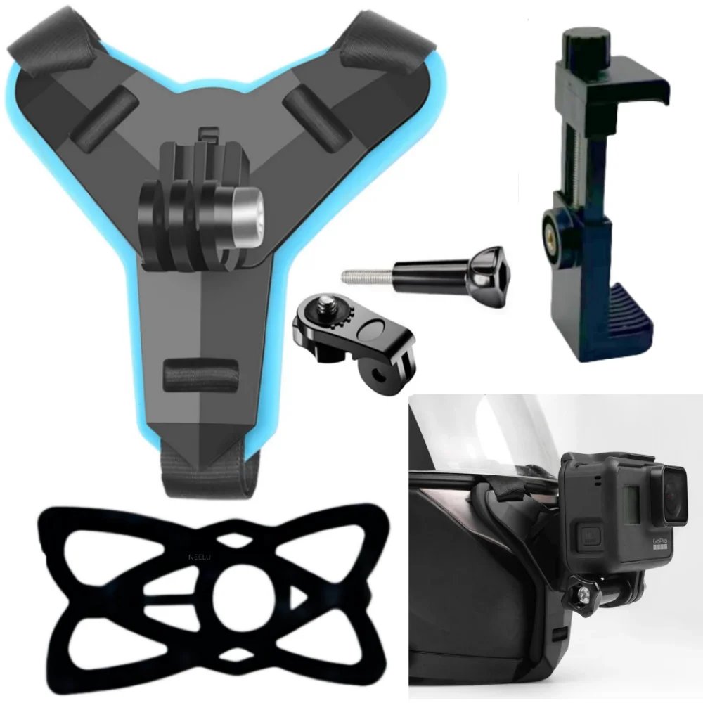 Motorcycle Helmet Phone Stand Mount Holder For GoPro Hero 12 10 9 8 7 Action Sports Camera Holder Motorcycle Camera Accessories Motorcycle Helmet Phone Stand Mount Holder For GoPro Hero 12 10 9 8 7 Action Sports Camera Holder Motorcycle Camera Accessories