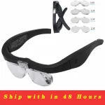 Magnifying Glasses Magnifier1.5X 2.5X 3.5X 5.0X USB Rechargeable With LED Light For Reading Jewelers Watchmaker Repair Wearing 6