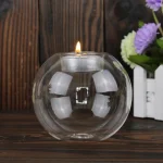 Elegant Round Glass Candle Holders - European Style Centerpiece for Christmas, Halloween & Wedding Parties 3