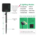 LED Plastic Leath Solar Powered Outdoor Fairy Lights IP65 Waterproof 8 Lighting Modes for Christmas Wedding Decoration 5
