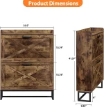 Shoe Cabinet with 2 Flip Drawers, Hidden Shoe Storage Cabinet for Entryway, Narrow Shoe Rack, Freestanding Slim Shoe 3