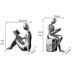 Modern 1Set/2Pcs Ceramic Girl Figure Book BlockBook Shelf Stopper Holder Bookend Home Desktop Study Room Ornament Sculpture 6