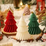 Christmas Tree Candle Silicone Mold DIY Gypsum Cement Christmas Tree Shape Silicone Resin Mold 3