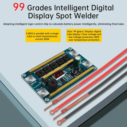 12V 99 Gears Spot Welder Kit Digital Power Adjustable Spot Welding Pen Control Board Nickel Sheet For 18650 Lithium Battery