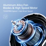 JISULIFE Portable Turbo Handheld Fan, 100 Winds Speeds Adjustable, 9000 mAh Rechargeable Battery, LED Display, Outdoor Camping 3