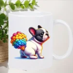 Colorful French Bulldog Ceramic Coffee Mug - Humorous Office & Home Drinkware, Microwave Safe, Hand Wash Only - Perfect Gift for 4