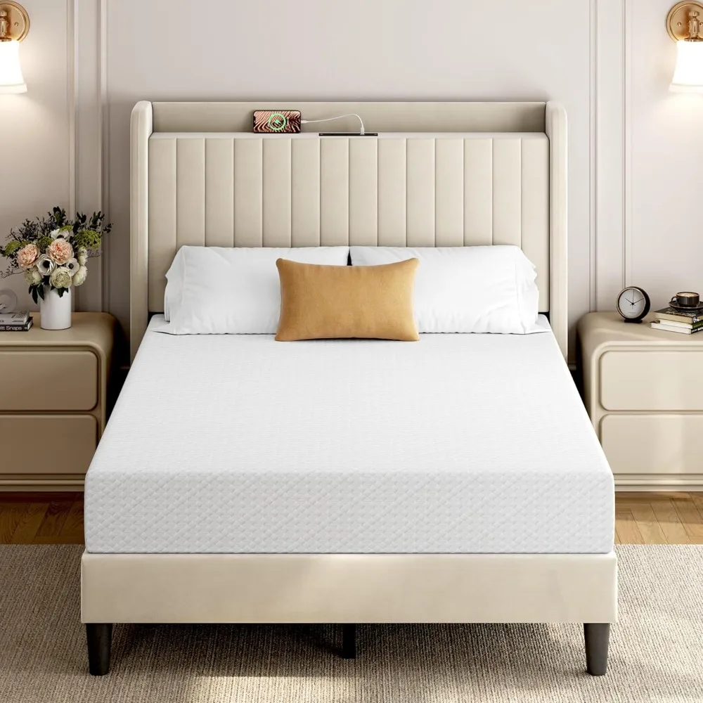 8 Inch Mattress 3 Foam Layer Cooling Gel Memory Foam Mattresses, Green Tea for Fresher Sleep, Medium, Customized 8 Inch Mattress 3 Foam Layer Cooling Gel Memory Foam Mattresses, Green Tea for Fresher Sleep, Medium, Customized