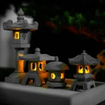 Mini Pagoda Lantern Light Garden Statue Micro Landscape Fish Tank Zen Yard Aquarium Bonsai Zen Garden Home Outdoor Decorations 2