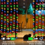 Solar LED Curtain Light Outdoor Garland Solar Fairy String Light Copper Wire Lamps for Garden Yard Wedding Party Holiday Decor 5