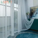 Custom Size White Sheer Curtains For Living Room Window Transparent Tulle Curtain Wedding Drapes Home Decor 5