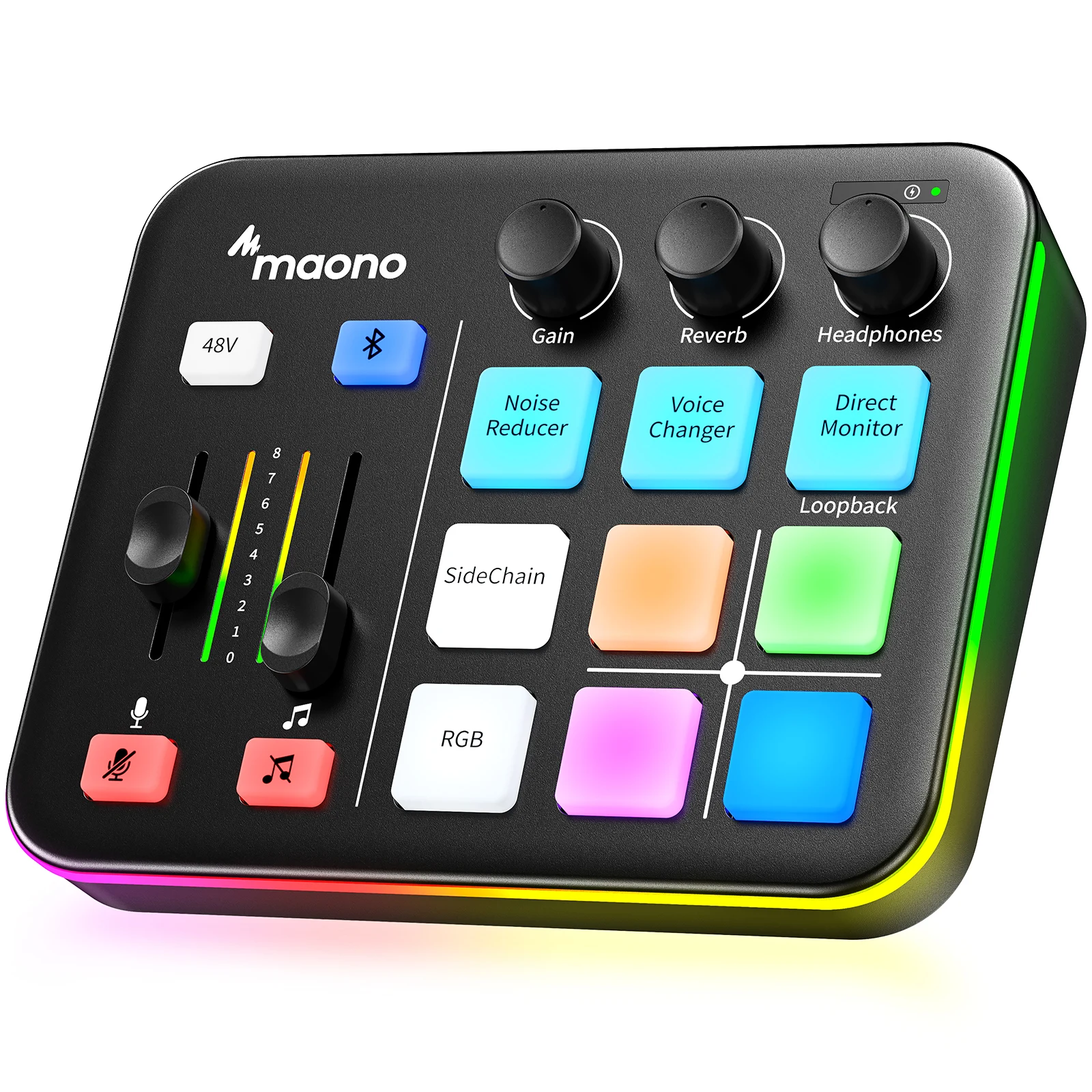 MAONO G1 NEO Gaming Audio Mixer,Custom Sound Effects RGB Streaming with XLR Microphone Audio Interface,for Game Voice,Podcast MAONO G1 NEO Gaming Audio Mixer,Custom Sound Effects RGB Streaming with XLR Microphone Audio Interface,for Game Voice,Podcast