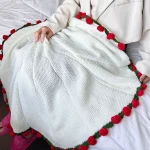 1pcs Finished Flower Bouquet Blanket Soft and Lightweight Knitted Throw Blankets for Birthday Wedding Valentine’s Day Home Decor 2