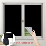 DIY Portable Travel Blackout Curtain Blind Window Thermal Insulated Kitchen Curtains Stick On Non-perforated Black Cloth