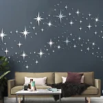 20/42pcs Star Mirror Wall Sticker DIY Acrylic Decal Waterproof Self-adhesive Wallpaper Bedroom Children Room Home Decoration