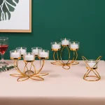 Metal Candlestick Holder Iron Candle Holders for Romantic Candlelight Dinner Props Table Decoration Retro Bedroom  Ornaments 2