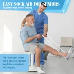 Sock Aid for Seniors with Easy Grip Foam Handles, Dressing Helper for Elderly, Disabled Limited Mobility Putting on Socks Easily 6