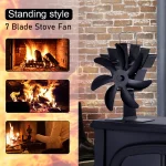 7 Blades Stove Fan Heat Powered Fireplace Fan Log Wood Burner Aluminum Alloy Eco-Fan Quiet Home Warm Efficient Heat Distribution 2