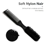 Double-sided Professional Barber Neck Brush Comb Black Small Hair Styling Comb Shaving Beard Salon Carving Duster Cleaning Brush 2