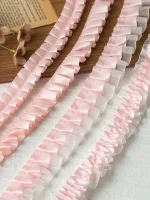 2meters Pink Lace Ribbons Trim For Party Dress Decor Fabric DIY Apparel Sewing Supplies Clothing Collar Cuff Needlework Crafts 2