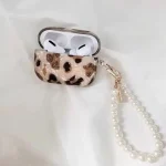 Pearl Earphone Cases For Airpods Pro 2 Leopard Pendant Headphone Protective Cover For Apple Airpod 3 Pro 2 1 3rd Generation Case 5