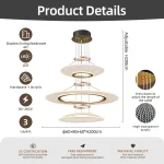 Living Room Chandeliers Restaurant Hanging Lamp Kitchen Pendant Lights Aluminum Chandeliers Villa Ceiling Led Chandelier 6