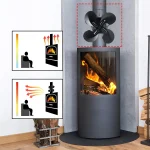 Magnetic Heat Powered Wood Stove Fan for Chimneys and Pipes Efficient Heat Circulation Suitable for Wood/Log Burner/Fireplace 4