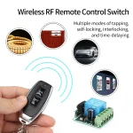 433Mhz Remote Control Wireless Switch DC 12V 1CH RF 10A Relay Receiver and 2CH Transmitter For Door Electromagnetic Lock 5