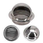Stainless Steel Vent Cap Rainproof Exterior Wall Air Outlet Grille Round Heating Cooling Vent Cover 75/80/100/20/150/160MM 3