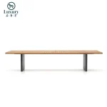 Modern Luxury Outdoor Patio Furniture Teak Wooden Dining Table And Chair Set 5